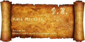 Vahl Mirtill névjegykártya